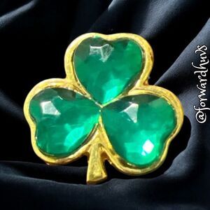 Bundle Sale 3 for $15 | Green Shamrock Gold Tone Pin